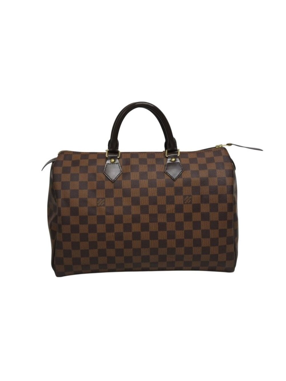 Louis Vuitton Speedy 35 Damier Azur Handbag Brown Beige